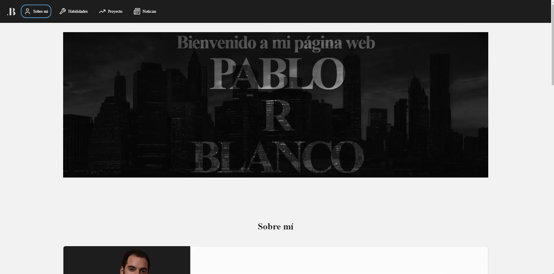 Captura actual del portfolio personal de Pablo R. Blanco